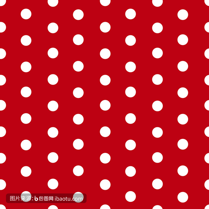 红底白色几何波点复古元素背景